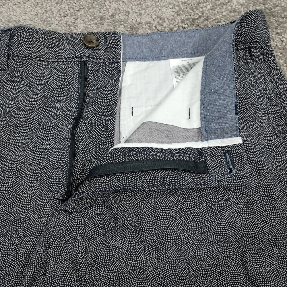 Banana Republic Aiden Slim Fit Shorts Mens 34 Navy Blue White Micro‎ Dot Print